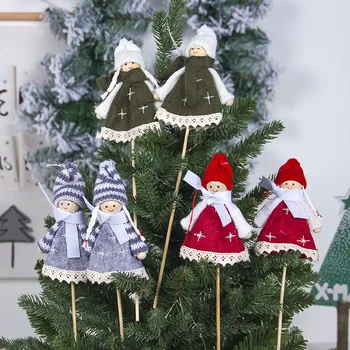 Рождественские Милые куклы-палочки Рождественские украшения Веселые Рождественские украшения для дома Гирлянда Декор Рождественской елки Новый 2023 год