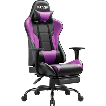 L Игровое кресло с высокой спинкой, эргономичное игровое компьютерное кресло, фиолетовая офисная мебель, игровое кресло, офисные стулья