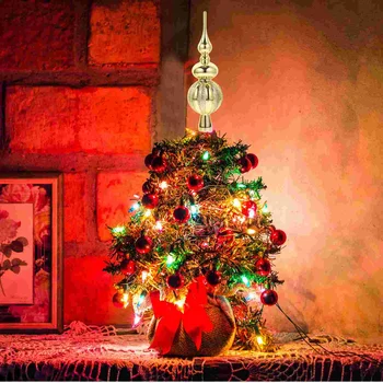 Сферический Топпер для Рождественской елки 23 см, Немецкая Рождественская елка, Пластиковое Навершие для Рождественской елки, Блестящее Рождественское Звездное Дерево Изображение 2