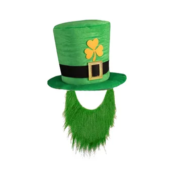 2023 Ирландская боксерская шляпа с бантом-трилистником, Зеленая шляпа, Головной убор на День Святого Патрика, Праздничные украшения, Веселая Ирландская фестивальная вечеринка Изображение 2
