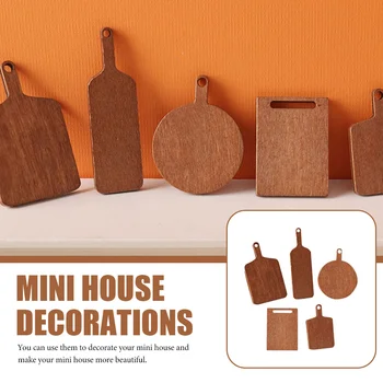 Миниатюрные разделочные доски с имитацией декоративного дерева Micro Scene, миниатюрный кухонный реквизит, Миниатюрные Разделочные доски Изображение 2
