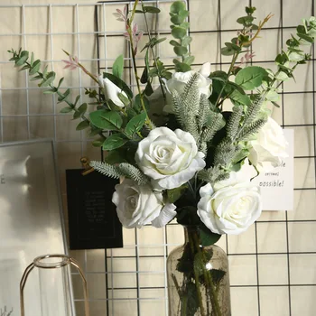 Искусственный цветок Oc'leaf, многоцветная бархатная роза с 3 головками, поддерживается персонализированная настройка для украшения цветочной композиции