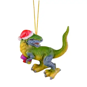 Рождественский кулон с динозавром, забавное животное, Рождественские подвесные украшения, Рождественская елка, украшения в виде дракона, Декор автомобиля, подарок для детей