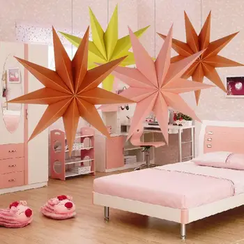 Бумажный декор в виде 30-сантиметровой девятиконечной звезды, Подвесной декор для детской комнаты на Новый Год Изображение 2