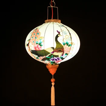 Новогодний фонарь с павлином, подвесной Креатив для сияния балкона, Китайский Уличный Антикварный Японский Феникс, украшение в китайском стиле Изображение 2