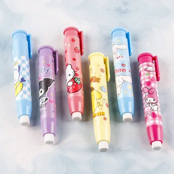Персонажи Sanrio Hello Kitty Melody Нажимают на ластик Мягкий карандаш в форме ручки, Ластик со сменной резиновой сердцевиной, Канцелярские принадлежности Оптом