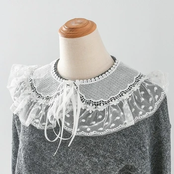 Съемный ложный воротник, одежда для девочек, шаль с воланами для свитера или платья Изображение 2