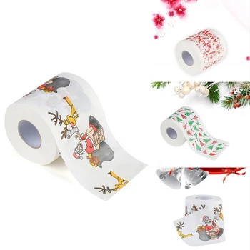 Рождественская туалетная бумага в рулонах Санта Клаус для ванной Принадлежности для туалетной бумаги Рождественские Украшения Рулон салфеток Санта Клаус Новый Год