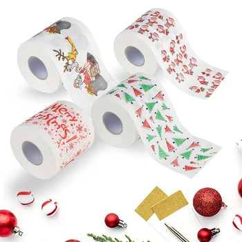 Рождественская туалетная бумага в рулонах Санта Клаус для ванной Принадлежности для туалетной бумаги Рождественские Украшения Рулон салфеток Санта Клаус Новый Год Изображение 2