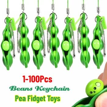 GSF1-100шт Кавайные Гороховые Игрушки Для Снятия Стресса Squishy Squeeze Peas Декомпрессионная Детская Игрушка Для взрослых Для снятия Стресса ToyTOY Изображение 2