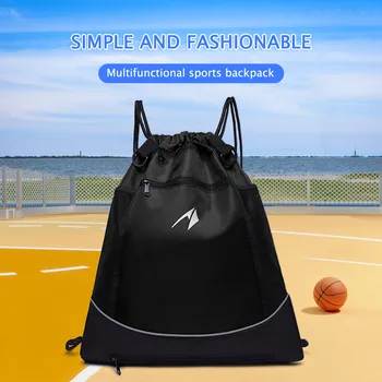 Баскетбольный рюкзак на шнурке, Футбольные сумки для хранения, портативные, большой емкости, легкие спортивные сумки на открытом воздухе Изображение 2