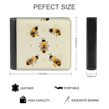 Honey Bees Кожаный Кошелек Мужской Классический Черный Кошелек Держатель Для Кредитных Карт Модный Мужской Кошелек Honey Bees Bees Bee Cottagecore Изображение 2