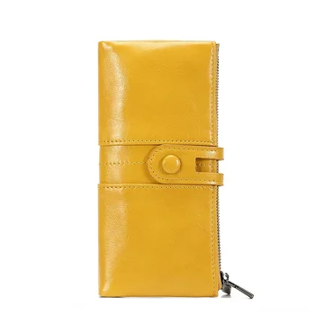 Новый Женский кожаный кошелек в стиле ретро, антимагнитные кошельки, женский длинный клатч, женский держатель для карт, кошельки, сумка для телефона