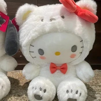 Hello Kitty Sanrio Plushies Cinnamonroll Kuromi Pochacco Мягкая плюшевая кукла Cos Bear, Милые игрушки, подарки на День рождения для детей Изображение 2