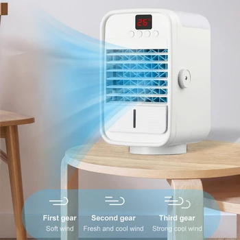 Персональный Охладитель воздуха для офиса, Портативный Вентилятор для кондиционирования воздуха, Охлаждающий вентилятор с качающейся головкой, Usb, Изображение 2