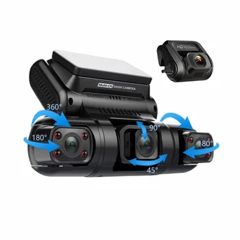 4 Камеры 2K + 1080P + 1080P + 1080P Камера приборной панели автомобиля Встроенный WiFi GPS ИК-видеорегистратор ночного видения для автомобилей