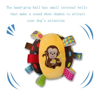 Плюшевая вокальная игрушка для домашних животных, собака-мяч со звенящим звуком, Забавные Интерактивные игрушки, Чистящие зубы, Жевательная резинка для маленьких больших собак, кошек, зоотовары Изображение 2