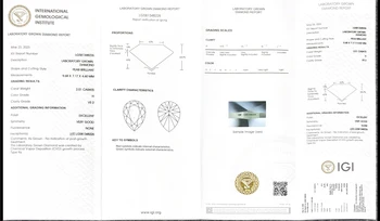 Бриллиант Грушевой Огранки 2,01 карата H VS1, Выращенный в Лаборатории, Сертификат IGI CVD Изображение 2