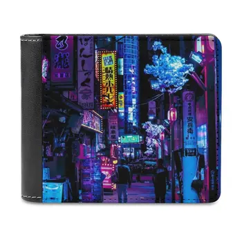 Синий мужской кошелек Tokyo Alleys для отдыха и путешествий, Легкие портативные кошельки, Короткий мужской кошелек Japan Shinjuku Alley Future