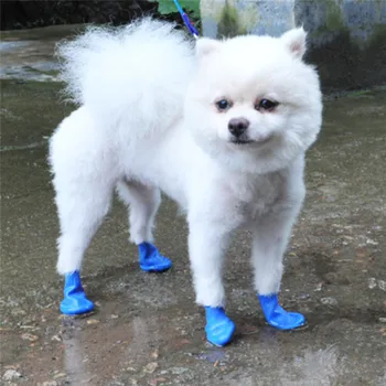 4 шт./компл. Водонепроницаемая обувь для собак для чихуахуа, резиновые непромокаемые сапоги типа воздушного шара, Портативные аксессуары для собак, Уличная обувь, Носки