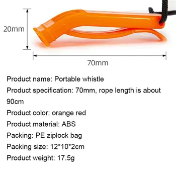 Оранжевый, красный, скандальный, беспрепятственный спасательный свисток, Спасательный свисток Ocean Safe Портативный Изображение 2