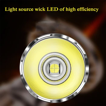 Светодиодный фонарик, перезаряжаемый через USB, 4 режима освещения, карманный аварийный фонарик, водонепроницаемый фонарик со встроенной батареей Изображение 2
