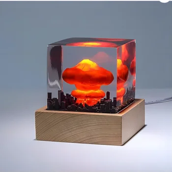 Креативные Ядерные взрывы Грибовидное Облако Лампа USB Атомная Бомба Смола Ночник Украшение дома Рождественские Подарки Настольная лампа