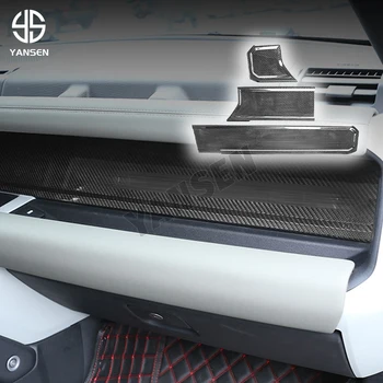 Наклейка на Крышку Пассажирского Сиденья Приборной Панели Автомобиля из Сухого Углеродного Волокна для Land Rover New Defender 2020-2021 Аксессуары Для Интерьера