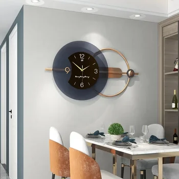 Свет в гостиной Роскошный Современный дом Часы для столовой Подвесные Настенные Индивидуальное Креативное Украшение Настенные часы Изображение 2