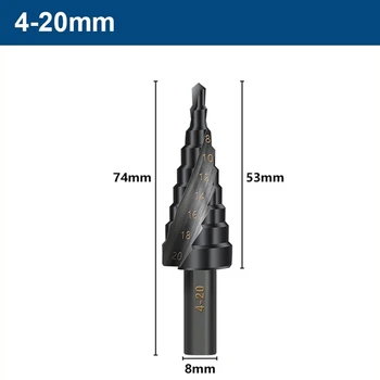3 комплекта инструментов для сверления металлических отверстий со шнековым наконечником Металлические сверла для стали (4-12 / 20 / 32 мм) Изображение 2