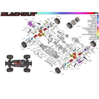 Алюминиевый Рулевой Узел для 1/10 Redcat Blackout XTE SC XBE (Pro), Запчасти для обновления, Аксессуары Изображение 2