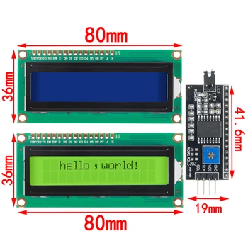 ЖК-модуль сине-зеленый экран IIC/I2C 1602 для arduino 1602 LCD UNO r3 mega2560 LCD1602 LCD1602 + I2C Изображение 2