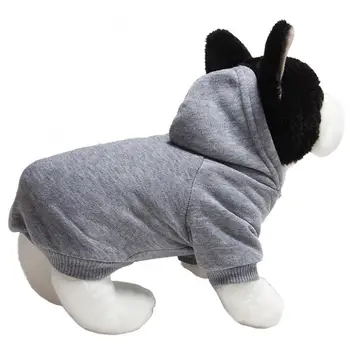 Модная милая собачка, однотонные теплые толстовки для щенков, свитер, пальто, толстовка, одежда для домашних животных Изображение 2