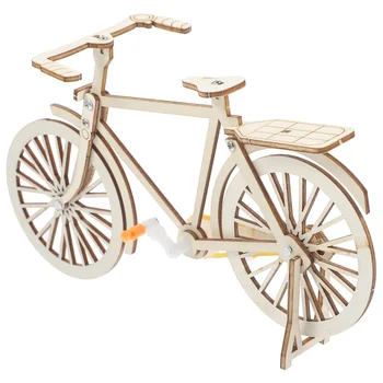 1 Комплект самосборной маленькой модели велосипеда, деревянная статуя велосипеда, винтажное украшение для велосипеда, поставка 