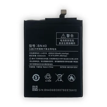 Новый аккумулятор телефона BN40 для Xiaomi Redmi 4 Pro Prime 3G RAM 32G ROM 4100mAh Высококачественные внутренние сменные батареи Изображение 2