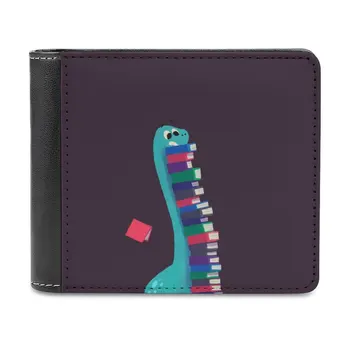 Кожаный бумажник Book Dinosaurs 01 Для мужчин, классический Черный кошелек, держатель для кредитных карт, Модный мужской кошелек, книги о динозаврах, Детские Милые