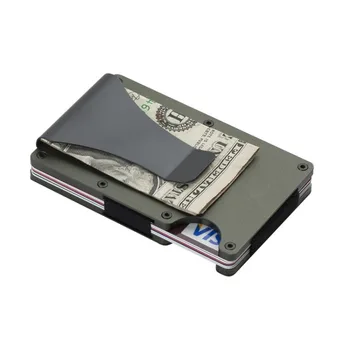 Дропшиппинг, алюминиевый держатель кредитной карты для мужского кошелька, новый минималистичный Rfid-блокирующий Тонкий металлический зажим для защиты карт Изображение 2