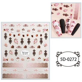 5D Рельефные красочные наклейки для ногтей с изображением звезд, милых животных и медведя, Клейкие акриловые наклейки для маникюра