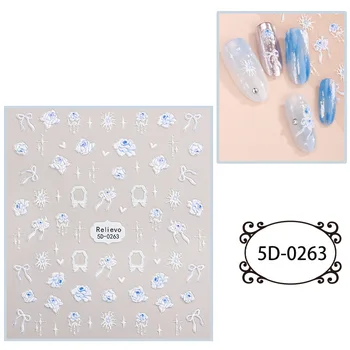 5D Рельефные красочные наклейки для ногтей с изображением звезд, милых животных и медведя, Клейкие акриловые наклейки для маникюра Изображение 2