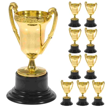Мини Пластиковые золотые стаканчики Трофеи для вечеринки Детские игрушки для раннего обучения Призы Детский праздничный трофей Розыгрыш наград