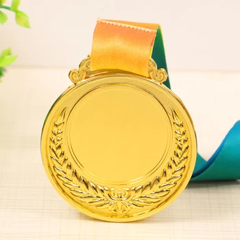 2-Дюймовая Золотая, серебряная, Бронзовая медаль с лентой на шее, Металлическая медаль, круглая для детского школьного спортивного мероприятия