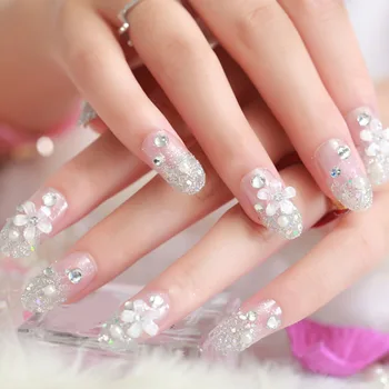 24шт накладных ногтей 3D Брак 24шт накладных ногтей с полным покрытием для стильного макияжа рук для девочек Изображение 2