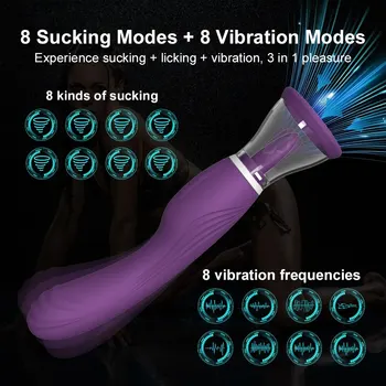 Сосущий вибратор для женщин, массаж точки G, стимулятор клитора, лизание языка, фаллоимитатор, мастурбатор, секс-игрушки для взрослых Изображение 2