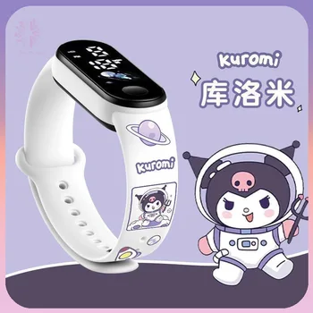 Аниме-часы Sanrio Kuromi Charmander, водонепроницаемые светящиеся спортивные часы-браслет, детские подарки на День рождения для девочек