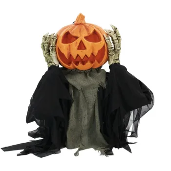 25 дюймов. Всплывающая аниматронная голова тыквы, разноцветные, украшения для дома на Хэллоуин