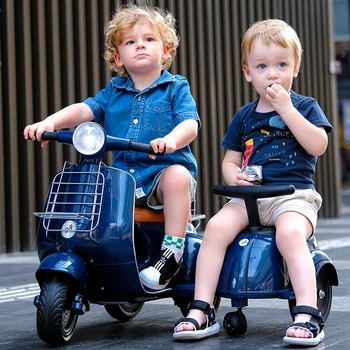 Детский электрический мотоцикл, боковые трехколесные мужские и женские детские игрушечные машинки, могут садиться на человеческий трехколесный велосипед, 1-3-6 лет