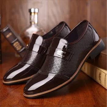 Модная мужская обувь в деловом стиле, официальные туфли-оксфорды без застежки, обувь из высококачественной кожи для лоферов Изображение 2
