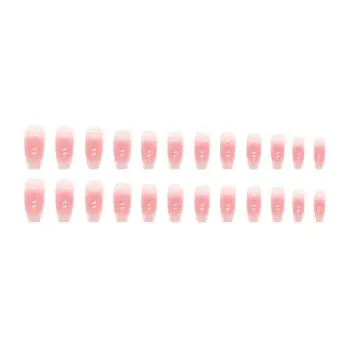 1/3 шт. Французские накладные ногти с белой стороной, короткий простой пресс для красоты ногтей на накладных ногтях, полное покрытие кончиков искусственных ногтей Изображение 2