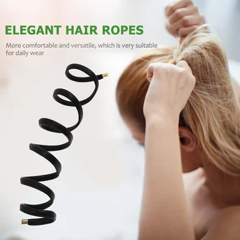 Креативные резинки для волос из искусственной кожи, регулируемые веревочки для волос, завязываемые в хвост из проволоки для волос