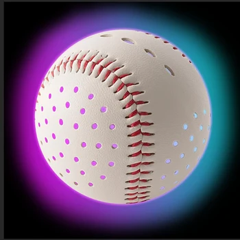 Загорающийся бейсбол Светодиодный светящийся бейсбол 6 светлых цветов, светящихся в темноте Бейсбол 2 режима освещения Забавно для игроков-подростков Изображение 2
